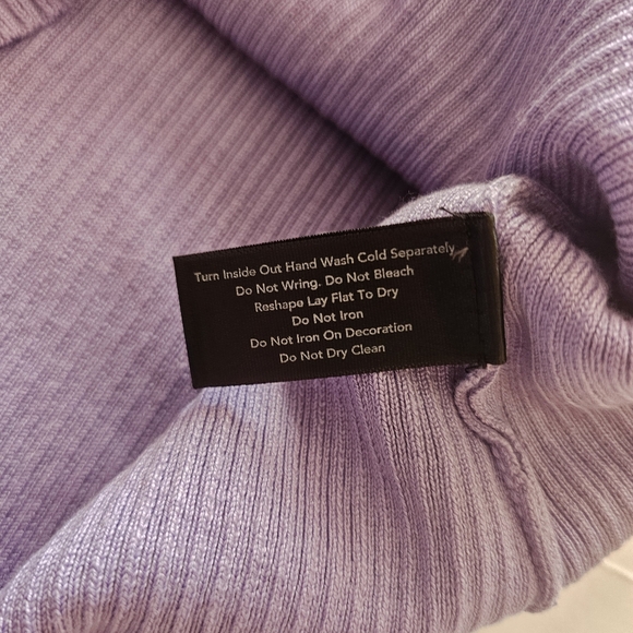 NWT Boston Proper Lavender Snowflake Embellished Zip Mock Neck Sweater L Ribbed - Picture 9 of 13